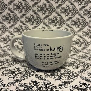 Large Ceramic Mug with fun appreciation message for friend/partner.